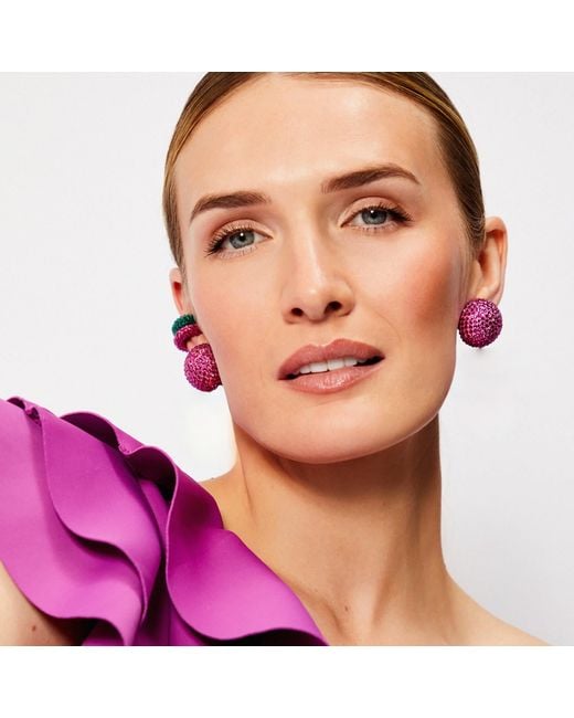 PINAR OZEVLAT Pink Disco Pebble Earrings Fuchsia