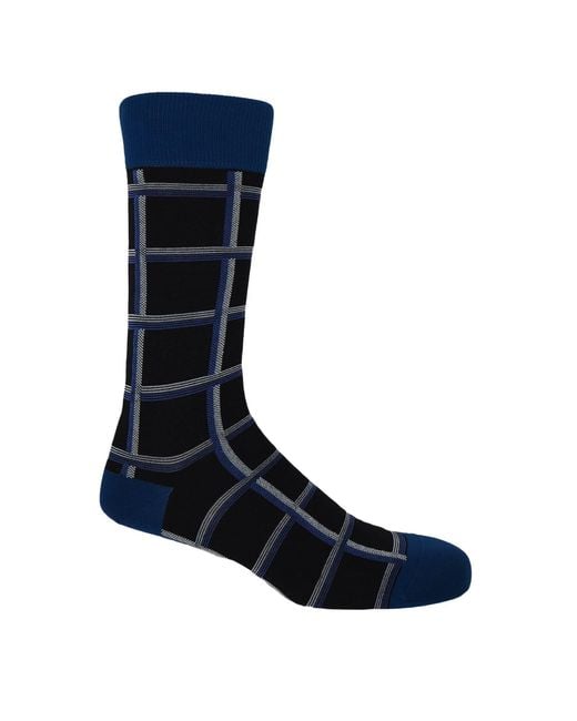 Peper Harow - Made in England Blue Check & Christmas Tree Socks Bundle for men