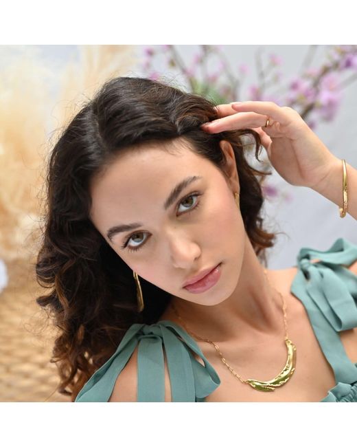 Rare Matters Jewelry Metallic Natural Asymmetry Moonstone Linear Earrings