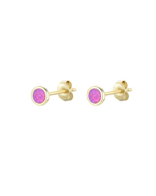 KAMARIA Blue Round Opal Stud Earrings