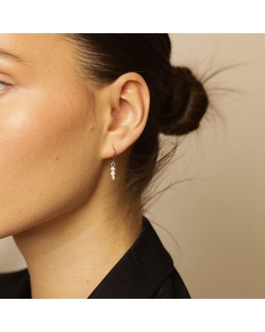 Pearl Code White Mini Pearl Hoop Earrings –