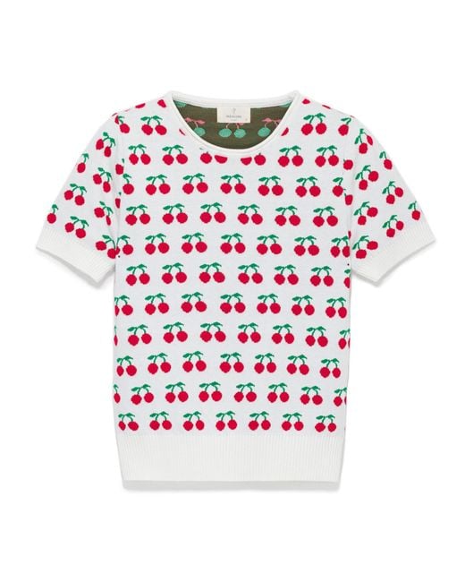 Peraluna Red Alice's Cherry Knit Blouse