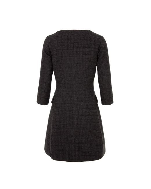 AVENUE No.29 Black Boat Neck Boucle Blazer Dress