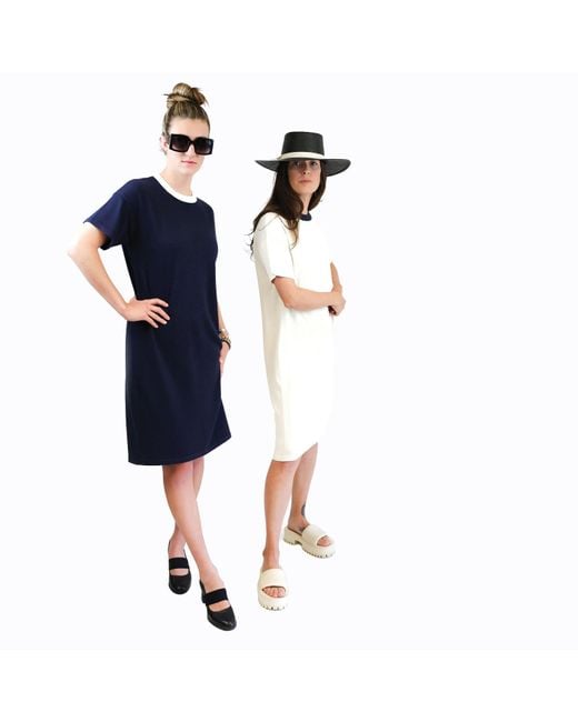 Zenzee White Silk Cashmere Tee Shirt Dress