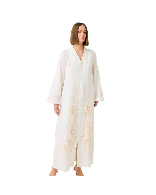 Bocan Couture White Liora Linen Zippered Dress Off