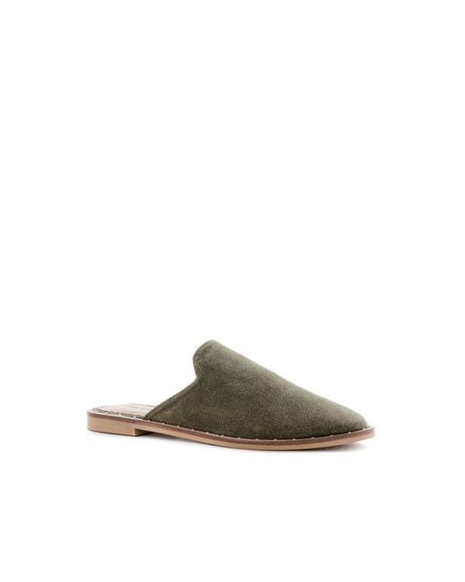 Rag & Co Green Lia Handcrafted Suede Mules