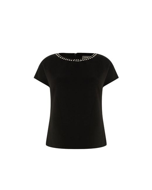 Exquise Black Boat Neck Knit Blouse