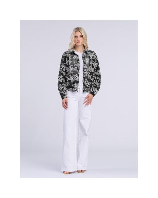 Freaky Nation Gray Flower Mesh Jacket