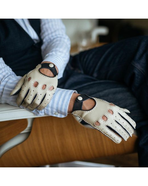 1861 Glove Manufactory Deerskin Driving Gloves Creme & in Natural for Men |  Lyst