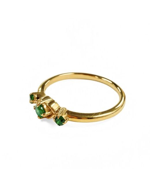 Belinda Jewelz Multicolor Emerald Vintage Triple Birthstone Ring
