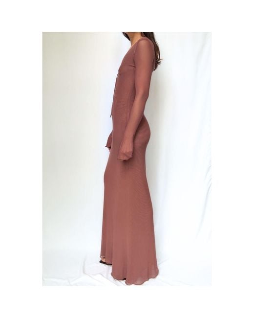 Alia Studio Red Améthyste Maxi Mesh Dress