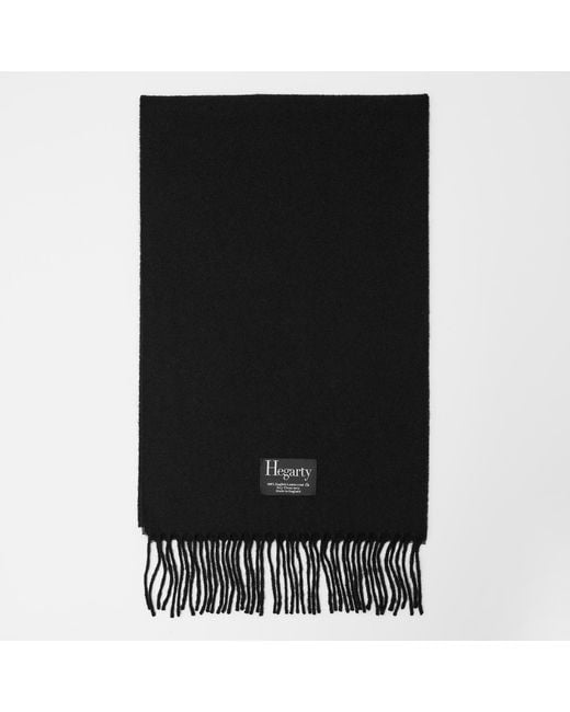 Hegarty Black Lambswool Scarf for men