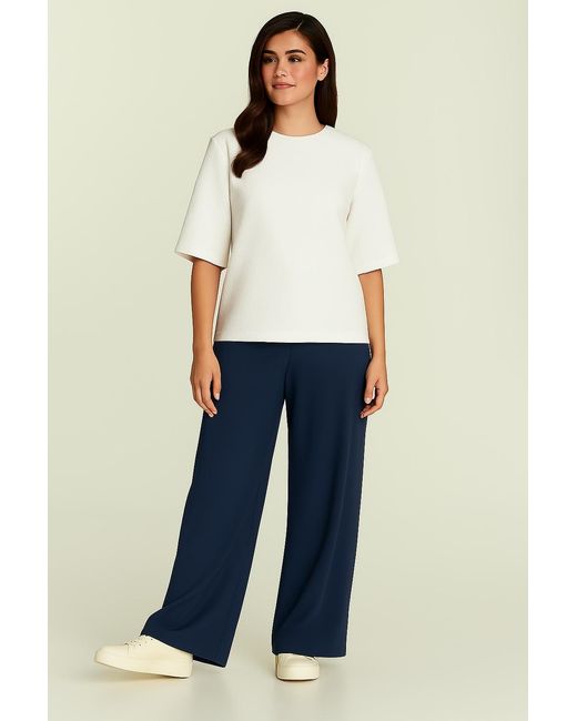 Conquista White Oversized Mercerized Cotton T-Shirt With Elbow-Length Sleeves