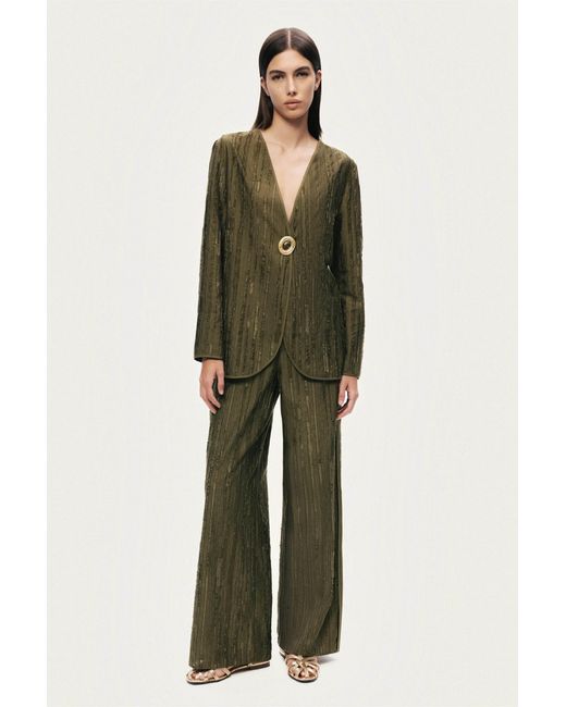 Nocturne Green Neutrals Textured Tailored Jacket