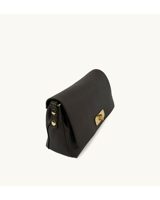 Apatchy London Black The Maisie Midi Chocolate Leather Bag