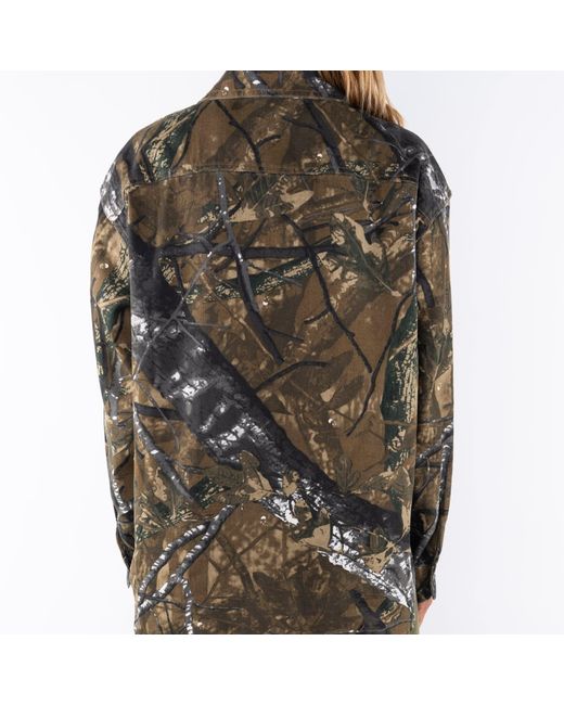 Ariko Green Real Tree Camo Bucky Split Hem Shirt Jacket