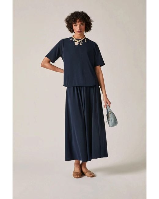 James Lakeland Blue Jersey Relaxed Top