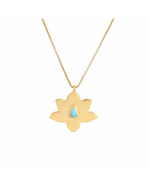Opium Jewels Metallic Water Lotus Necklace