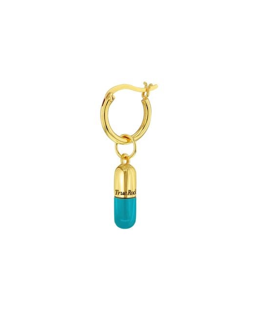 True Rocks Metallic Small Pill Pendant 18kt Gold-plated & Turquoise Enamel for men