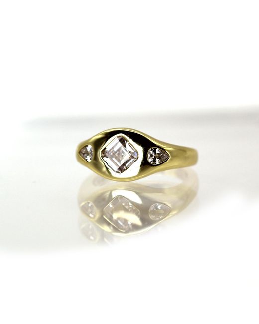 VicStoneNYC Fine Jewelry Metallic Three Stone Chunky Ring
