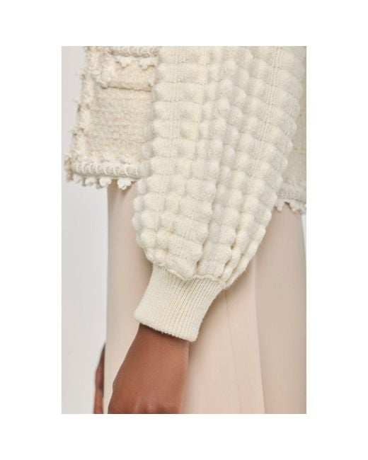 The Extreme Collection Natural Neutrals Ecru Tweed-Style Structured Cardigan Kingston