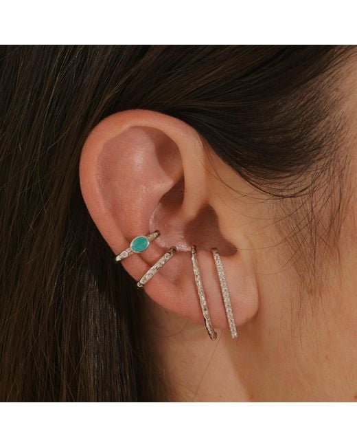 Zohreh White Sapphire Pave Suspender Earring Sterling