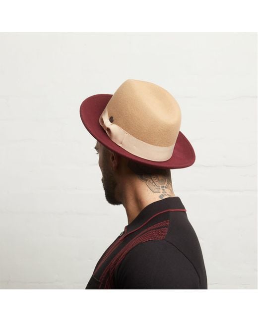 Dasmarca Hats Red Gangstar Camel Burgundy Felt Hat for men