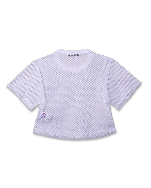 Bradford Row Purple Alyah Mesh Crop Tee