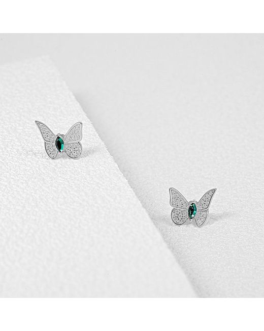 Far East Jewelry Blue Handcrafted & Crystal Dream Butterfly Earrings