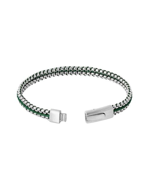 Tateossian Metallic Tris Button Bracelet for men