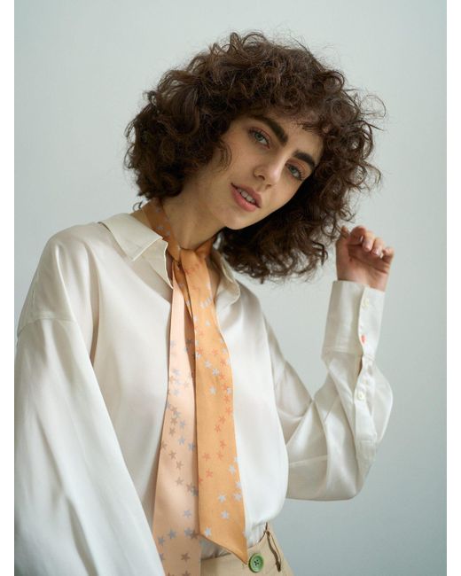 Lost Pattern Natural Neon Tiger Silk Skinny Scarf
