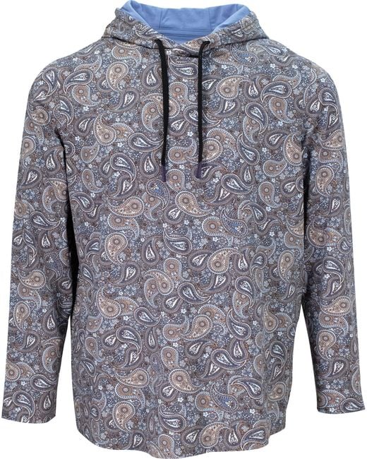 Lords of Harlech Blue Horatio Trippy Paisley Printed Hoodie for men