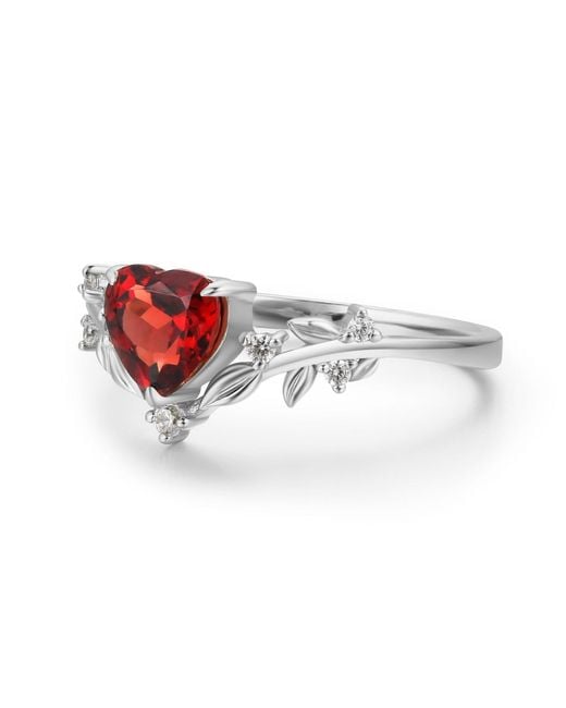 Azura Jewelry New York Red Heart Desire Mozambique Garnet Vermeil