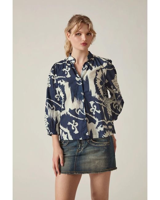 James Lakeland Blue Ornamental Print Shirt