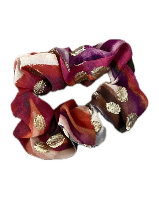 Introvertie VIENNA Red Viscose Lurex Scrunchie