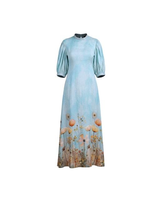 GLAM ON YOU Blue Bloom Dress