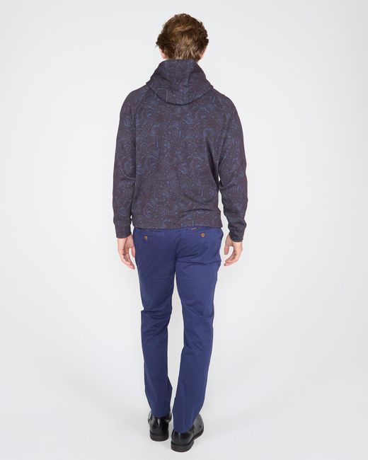 Lords of Harlech Blue Hank Madrid Paisley Hoodie for men