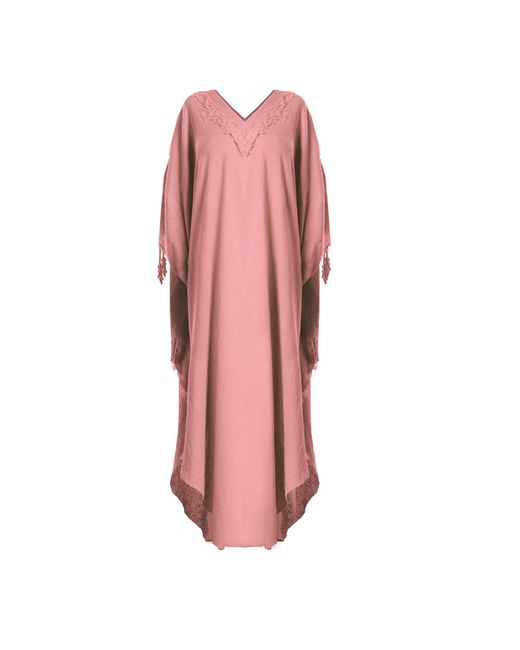 Zhenabia Pink Boho Kaftan Summer Maxi Dress