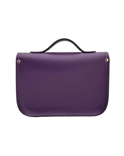 Zatchels Purple Leather Midi Satchel