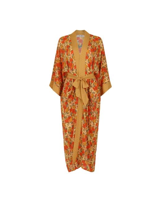 Henelle Orange Day Bloom Kimono