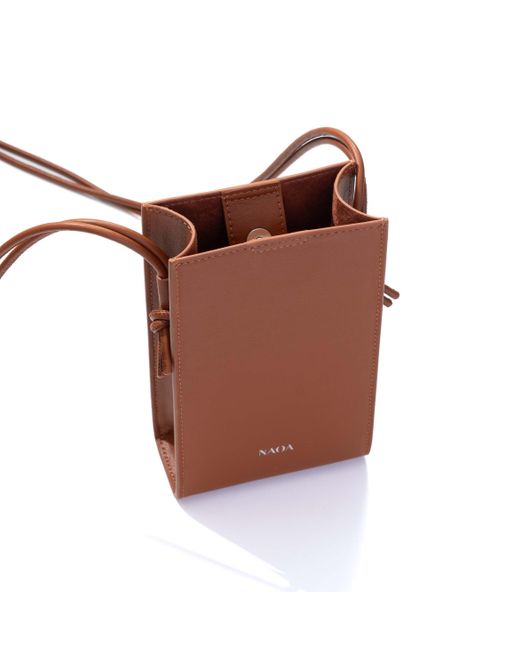 Naoa Brown Phone & Essentials Crossbody Bag Cognac