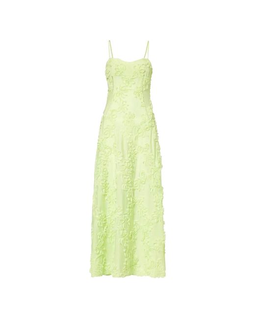 Amy Lynn Yellow Sofia Chartreuse Semi Sheer Floral Maxi Dress