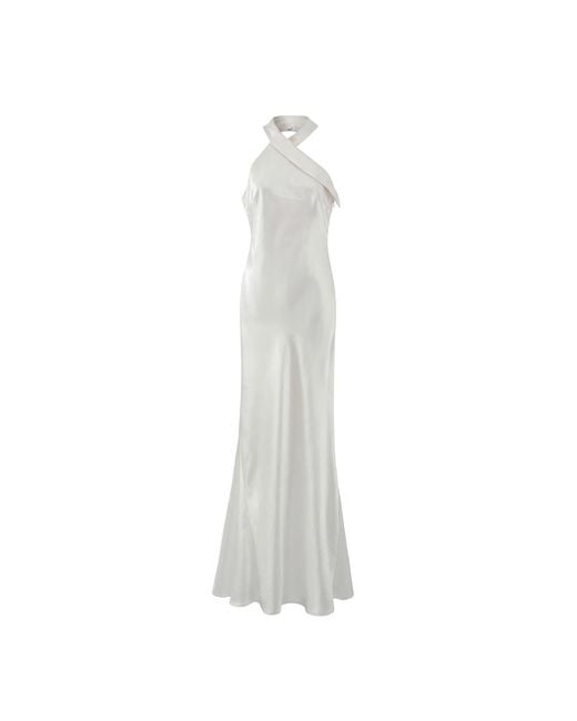 Aisl White Celeste Crisscross Maxi Dress