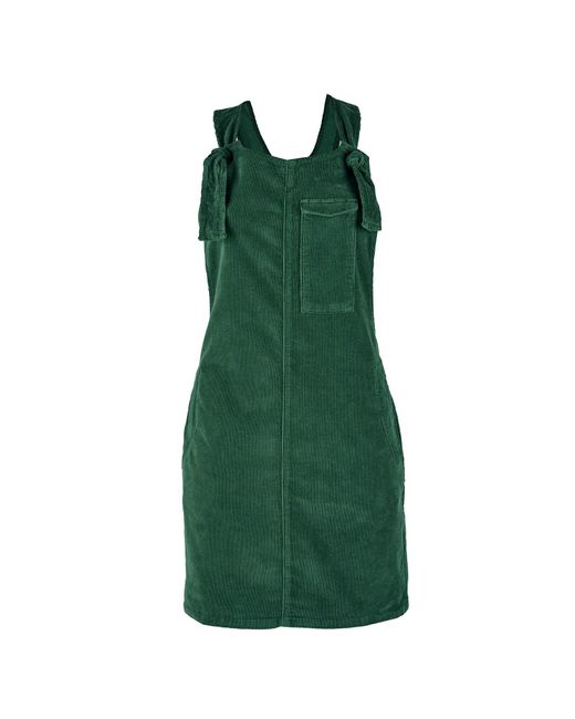 Flax and Loom Green Winter Babycord peggy Pocket Dungaree Dress