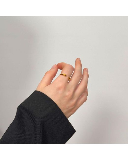 Lucy Quartermaine Metallic Double Drop Ring