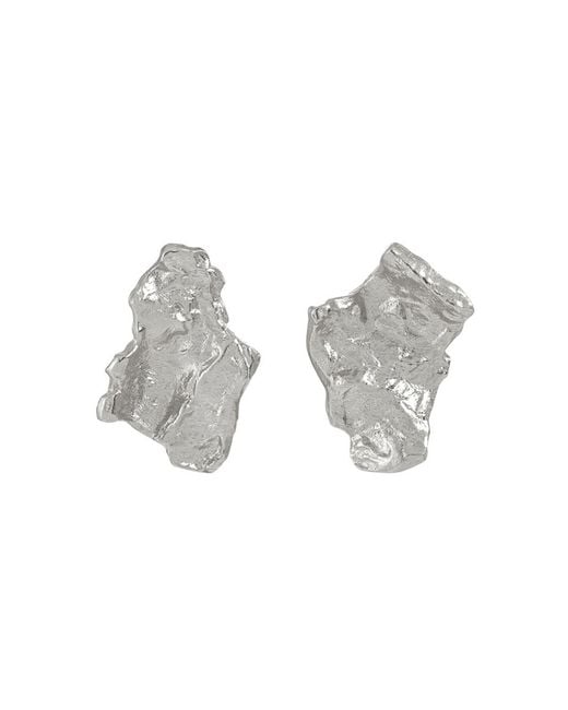 Janus Edinburgh Gray Eighe Sterling Textured Stud Earrings