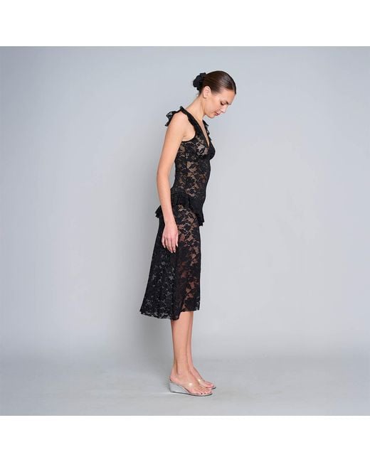 Love and Nostalgia Black Summer Love Lace Midi Dress