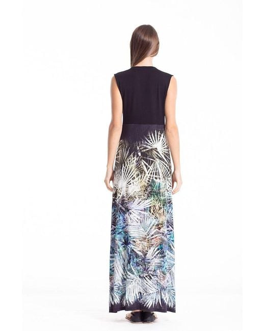 Conquista Blue Empire Waist Maxi Dress
