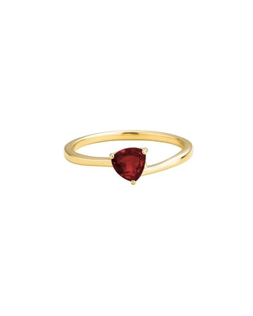 Juvetti White Trillion Ruby Solitaire Ring