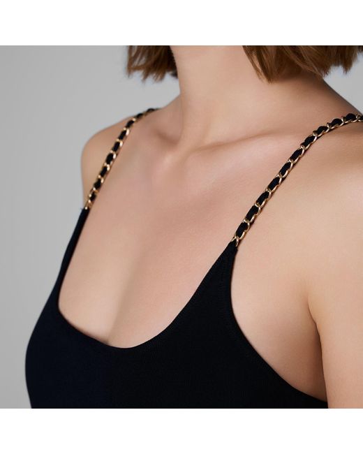 Decolet the label Black Aurelia Knit Chain Dress